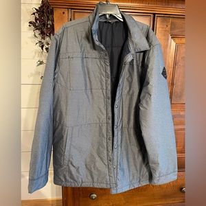 Mens The North face Gray Quilted Jacket Button Front Size Xl Warm Winter